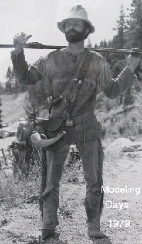 Melvin Beattie modeling as a mountain man for artists.